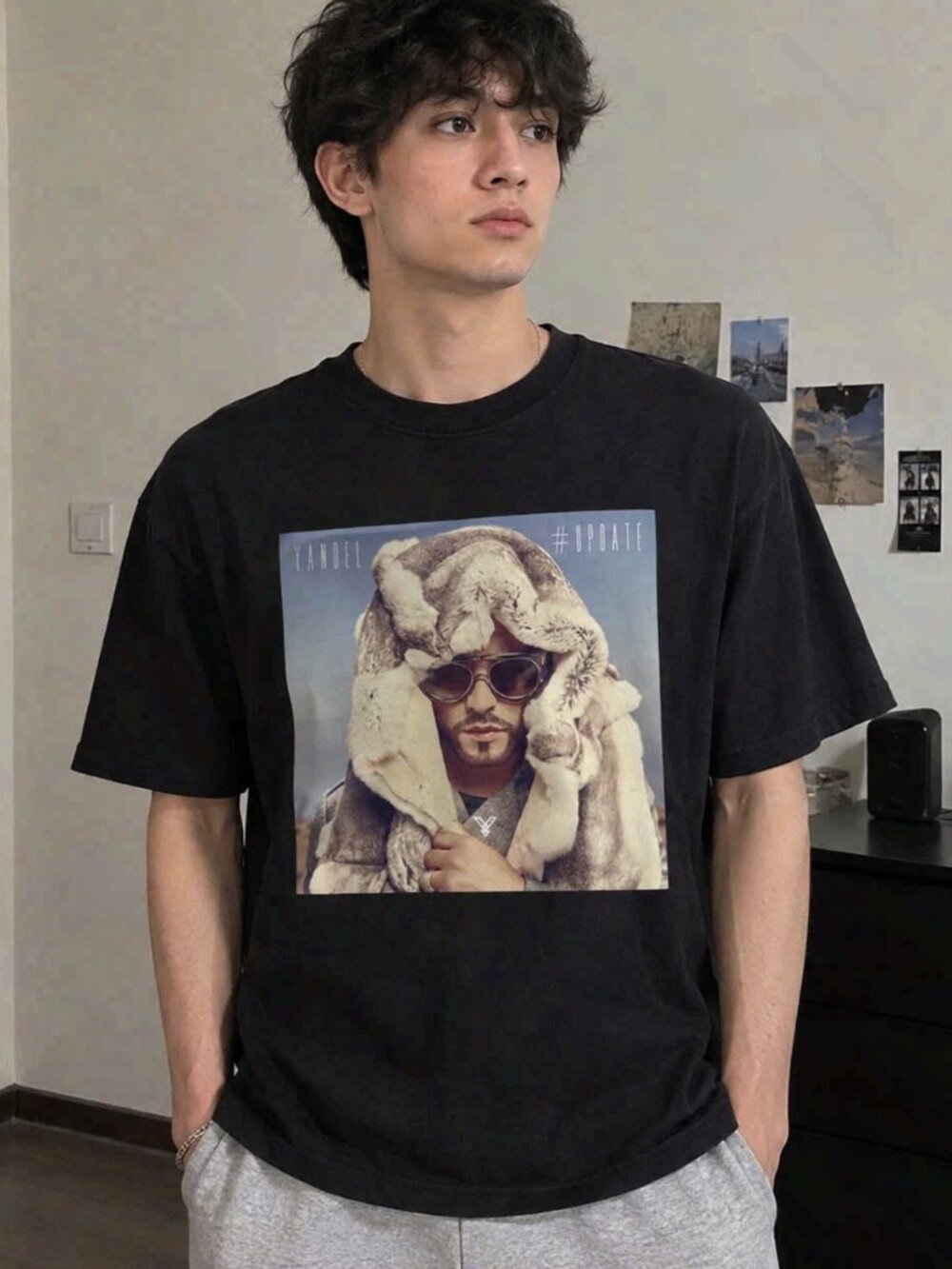 Yandel Update Album Cover Art Black Graphic T-Shirt
